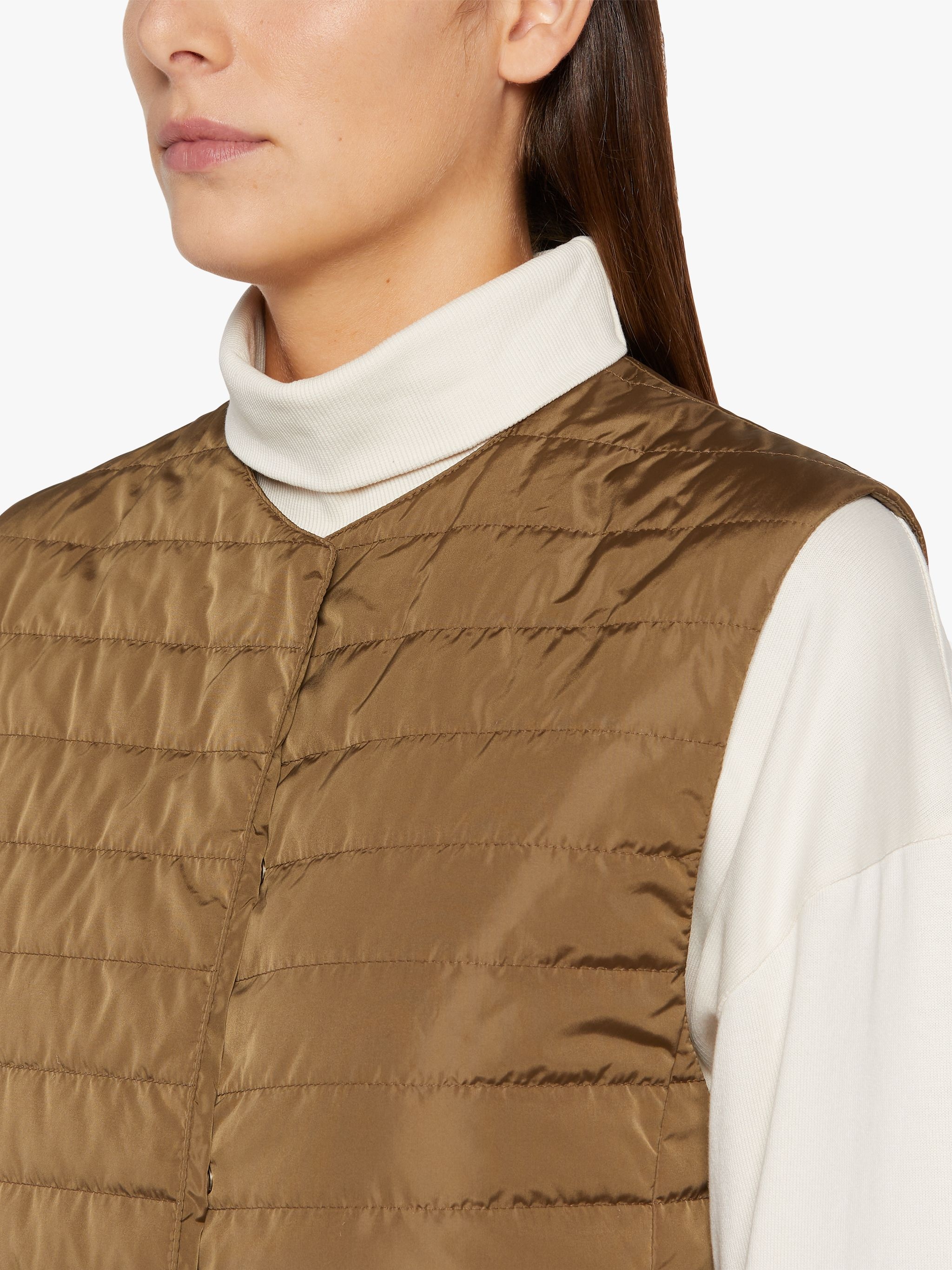 ISABEL MOCHA NYLON LINER VEST | LQV-007 - 5