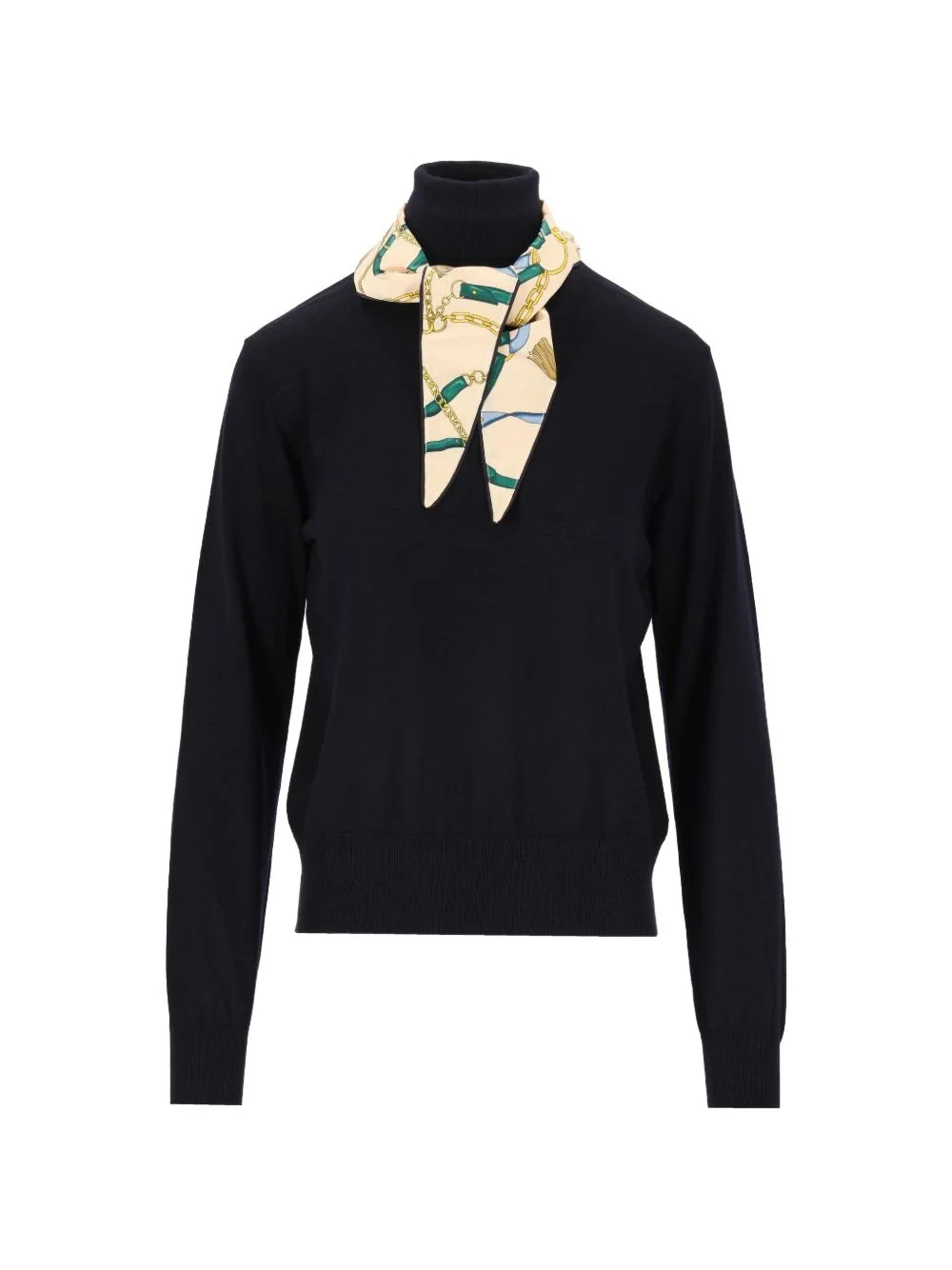 silk foulard turtleneck sweater - 1