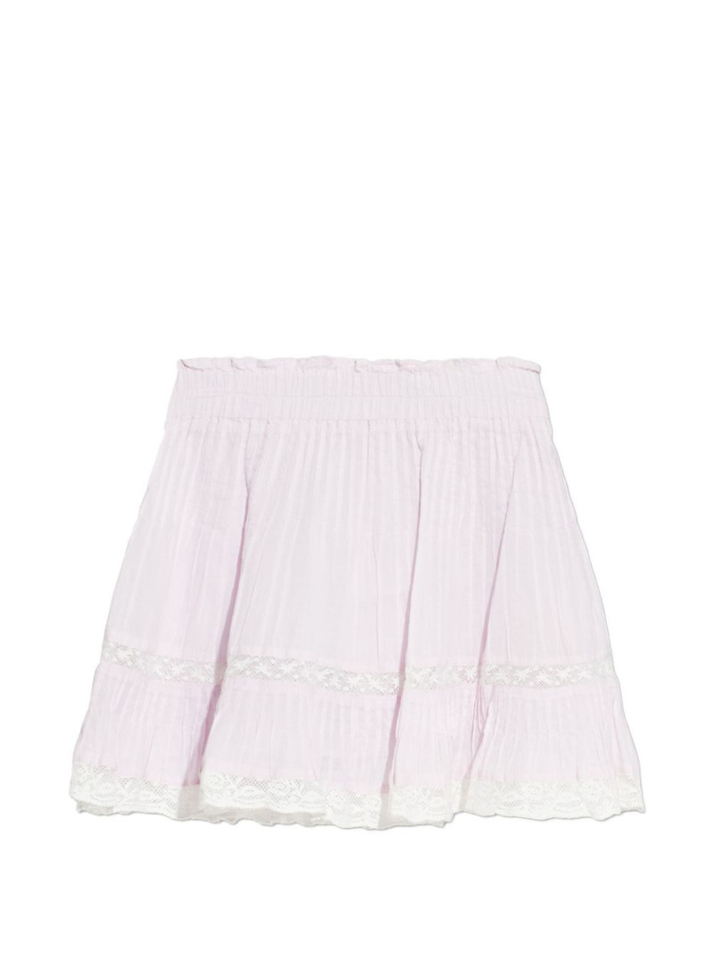 Gloriana pleated lace-detail mini skirt 1