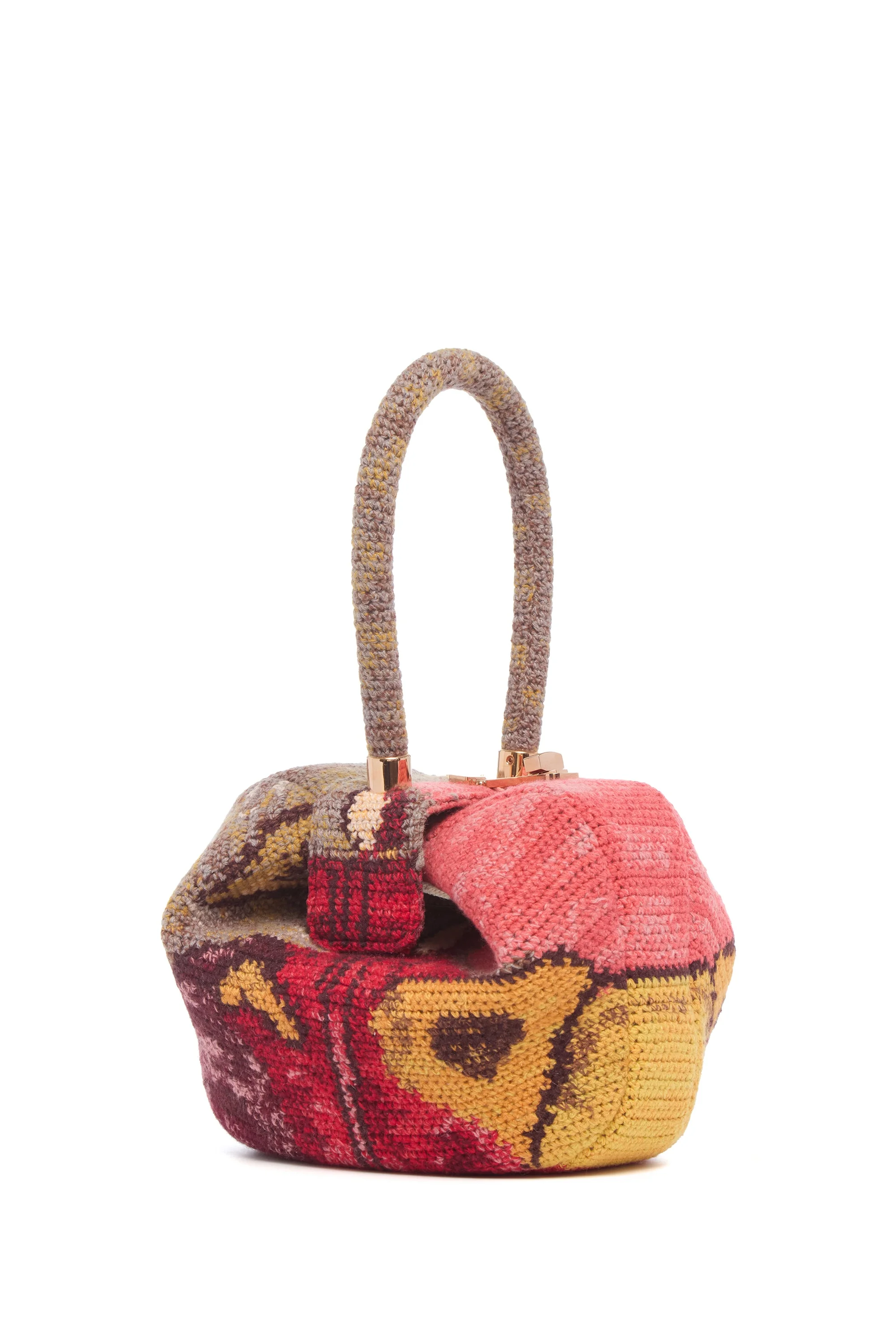 Nina Bag in Fire Multi Crochet Cashmere - 1