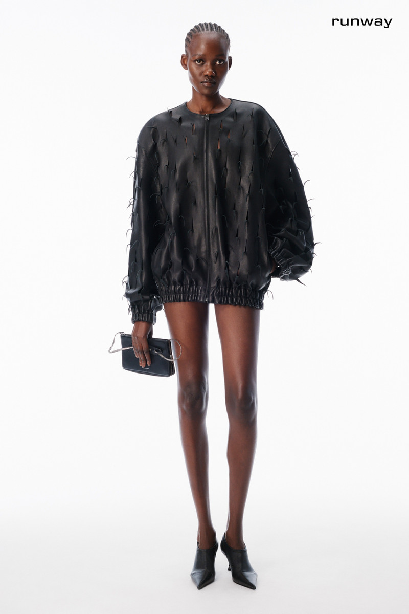 Alexander Wang Leather Cutout Bomber outlook