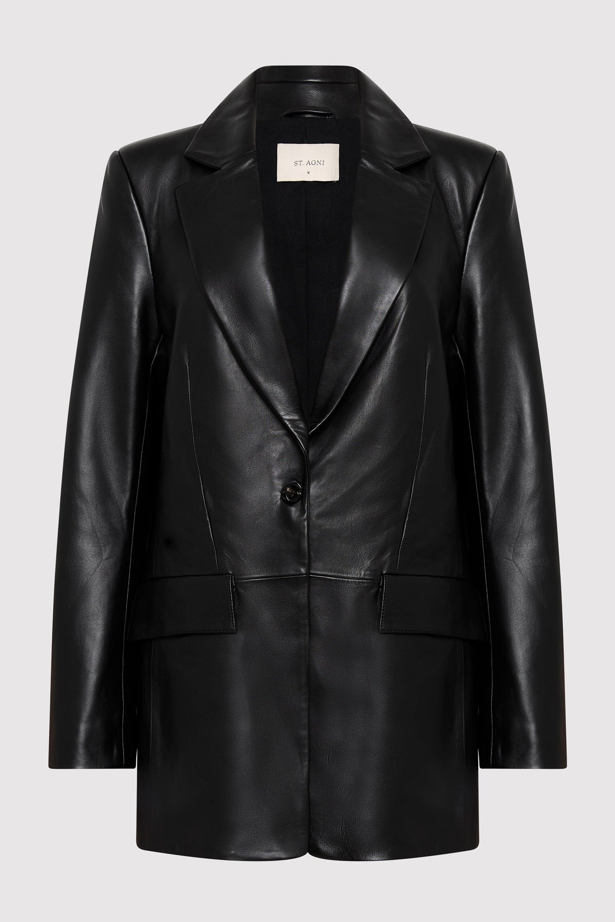 Leather Blazer - Black - 1