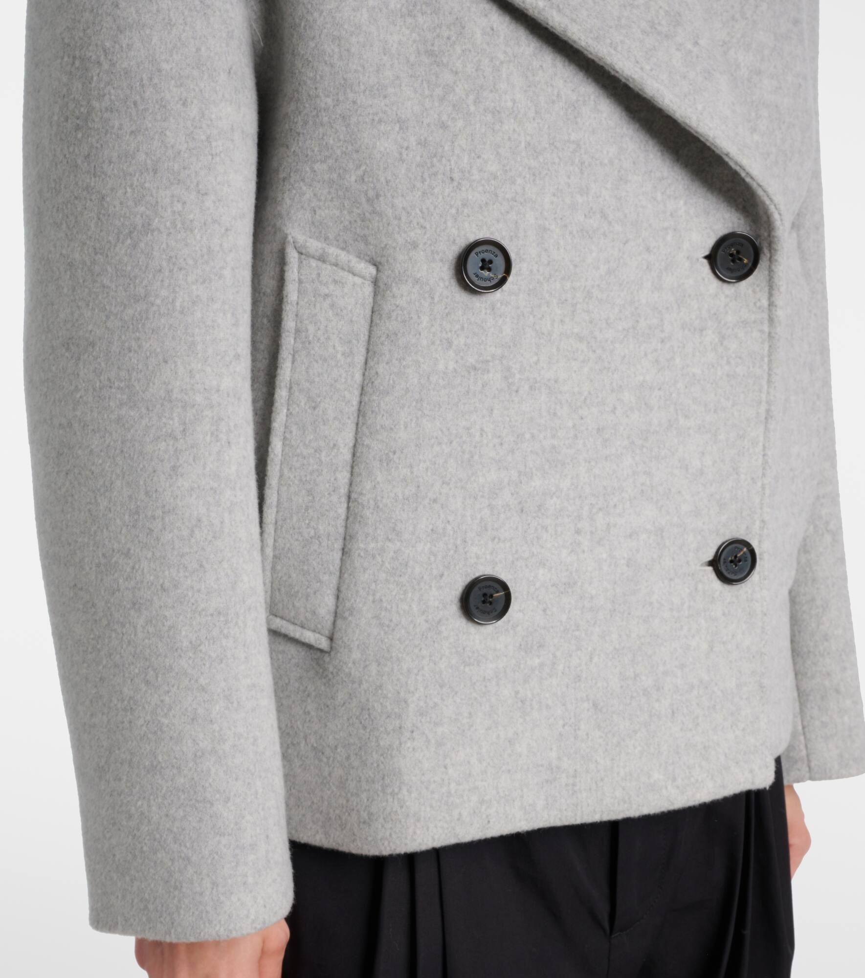 Double-breasted wool coat - 5
