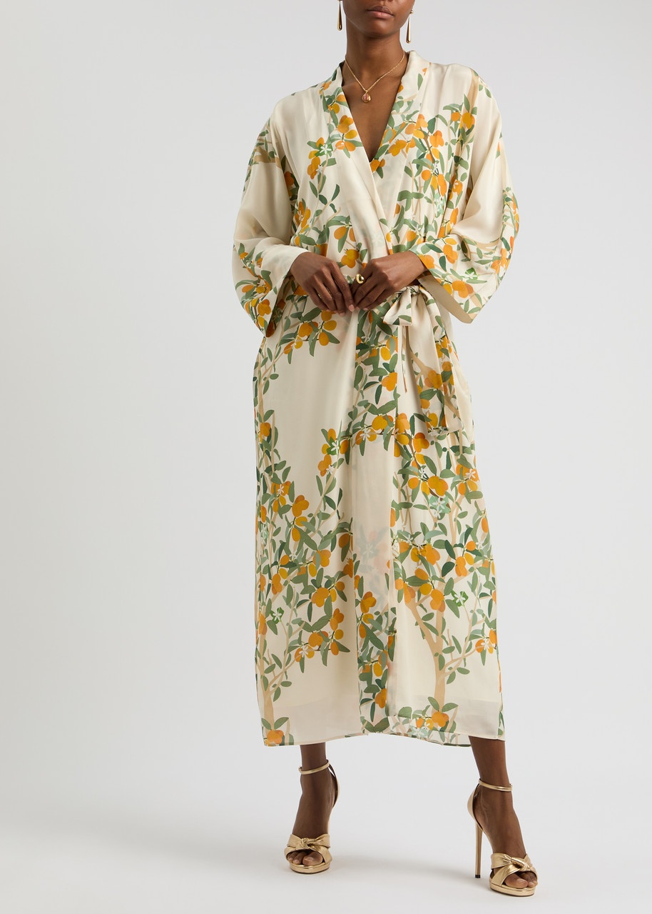 Bernadette Peignoir Printed Silk Wrap Dress - 4