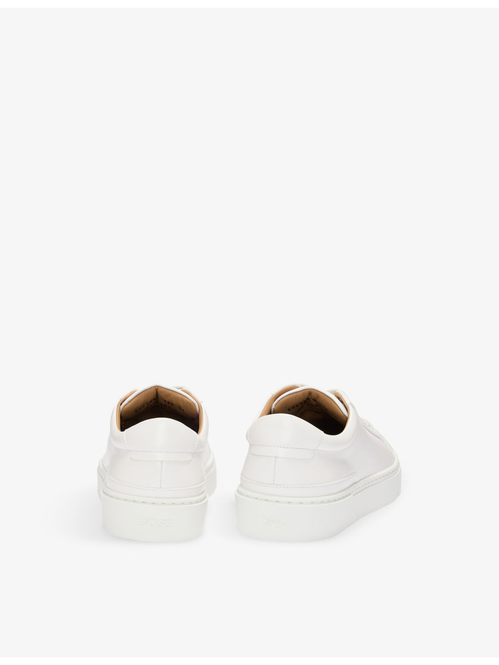 Branded Low-Top Leather Trainers - 5