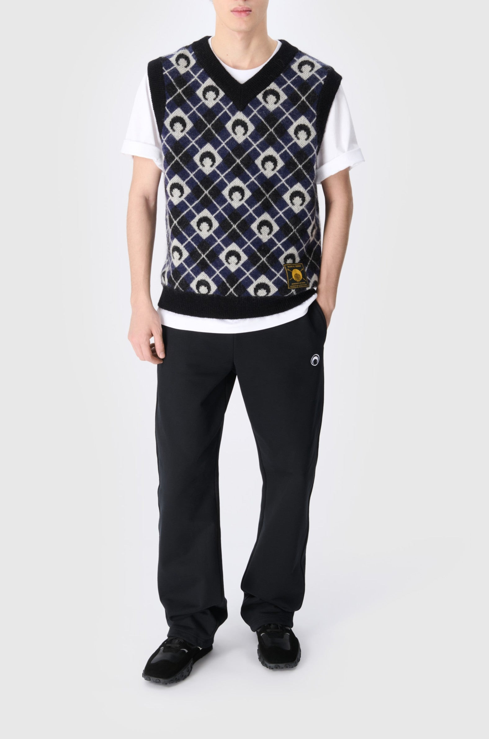 Moon Argyle Knit Vest - 2
