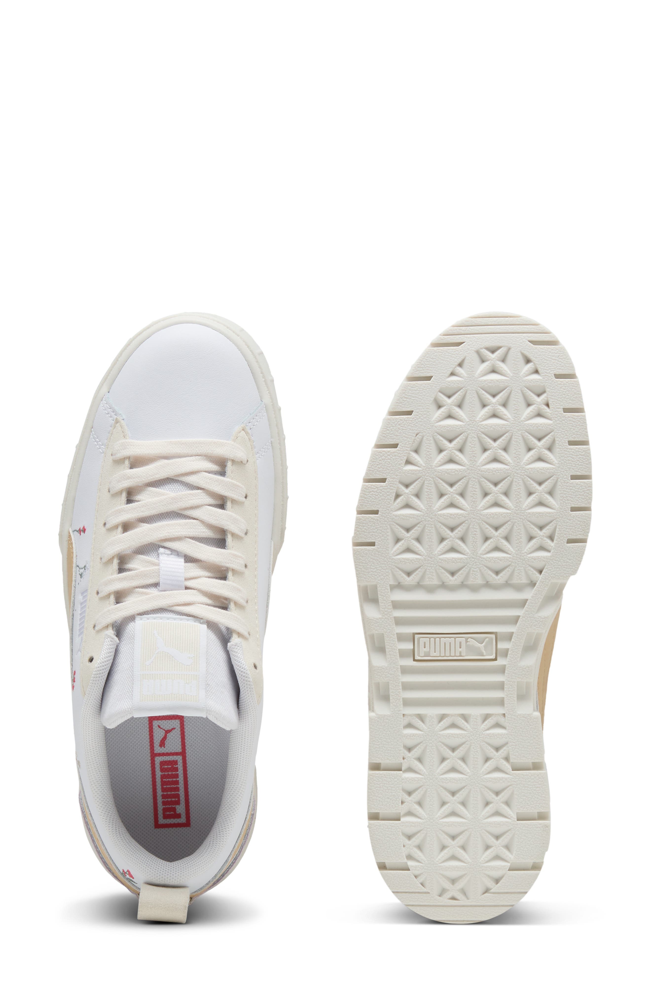 PUMA Mayze Classic Platform Sneaker in Puma White-White at Nordstrom - 4