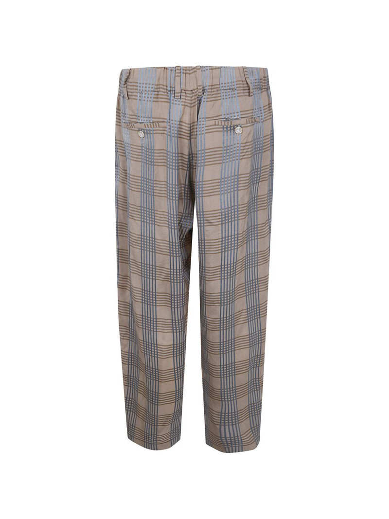 UMA WANG plaid drawstring trousers outlook