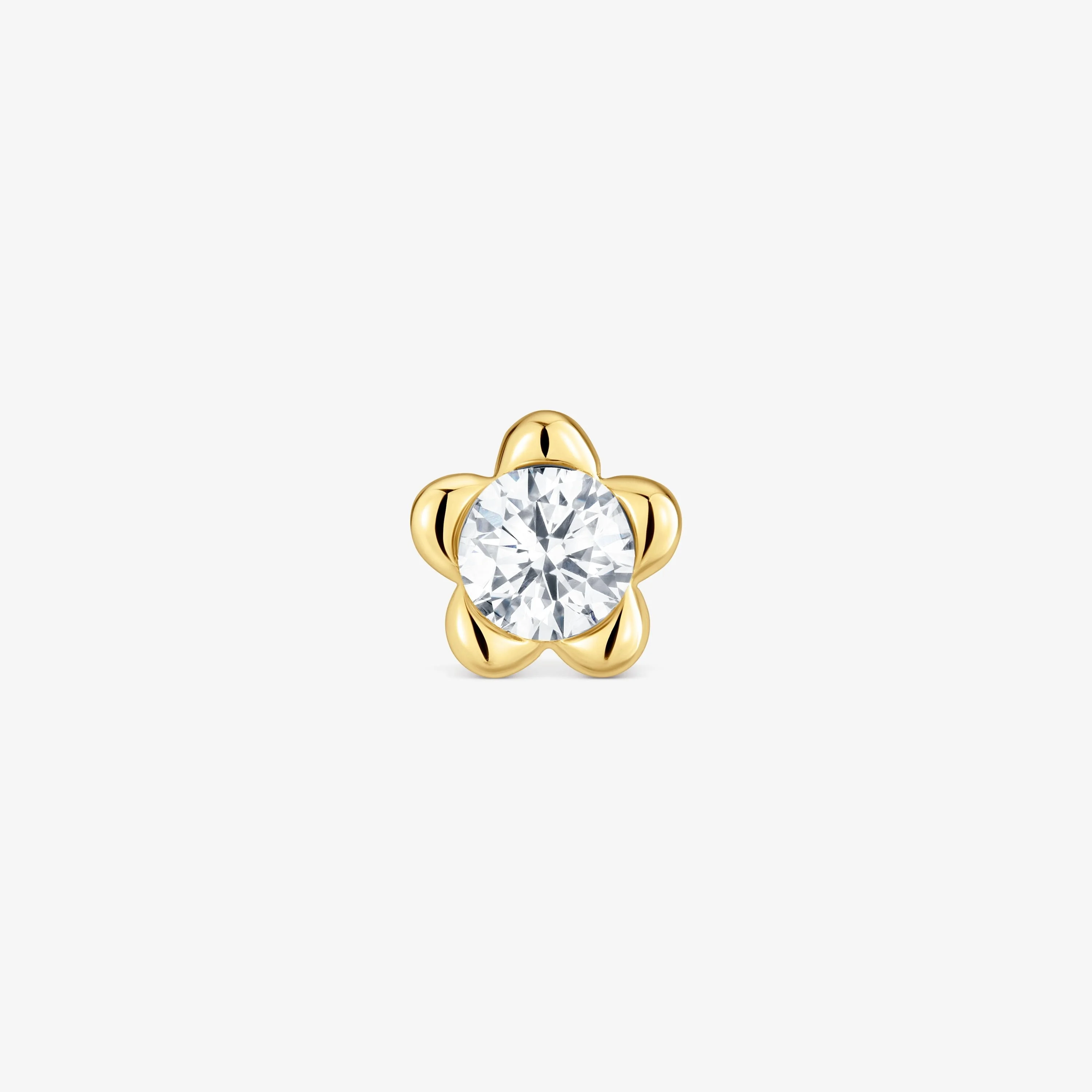 18K solid gold Flower earrings with lab-grown diamonds TOUS Lili - 1