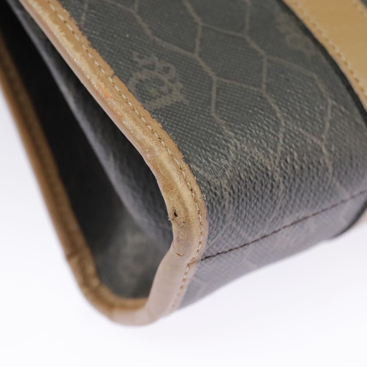 DIOR Honeycomb Canvas Hand Bag Black Beige - 14