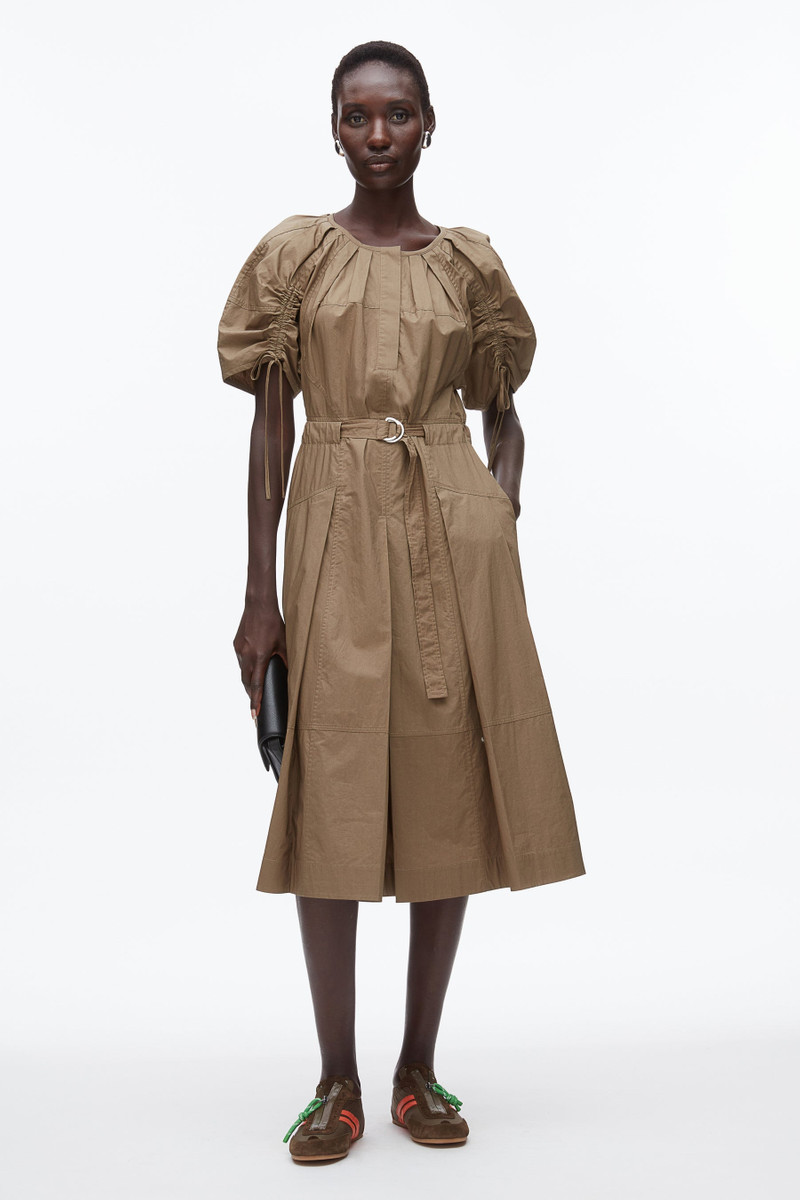 Poplin Ruched Sleeve Midi Dress 1