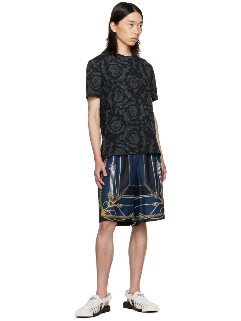 VERSACE baroque-print cotton T-shirt outlook