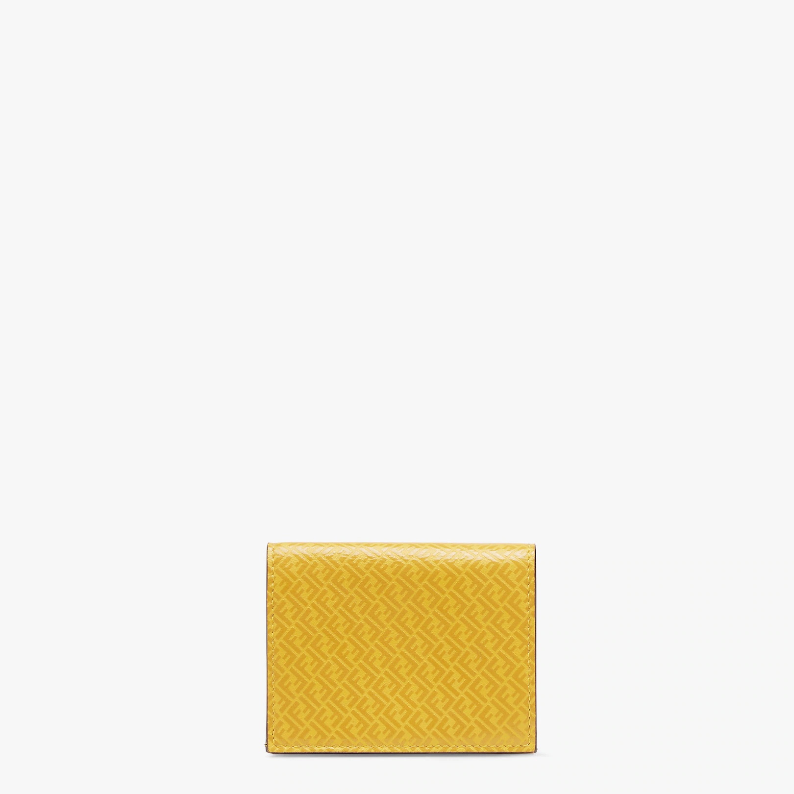 Yellow leather tri-fold wallet - 1