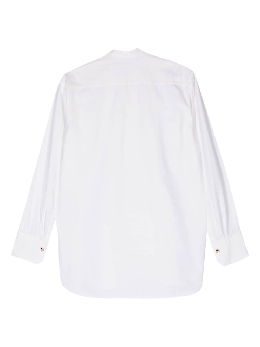 band-collar twill shirt - 2