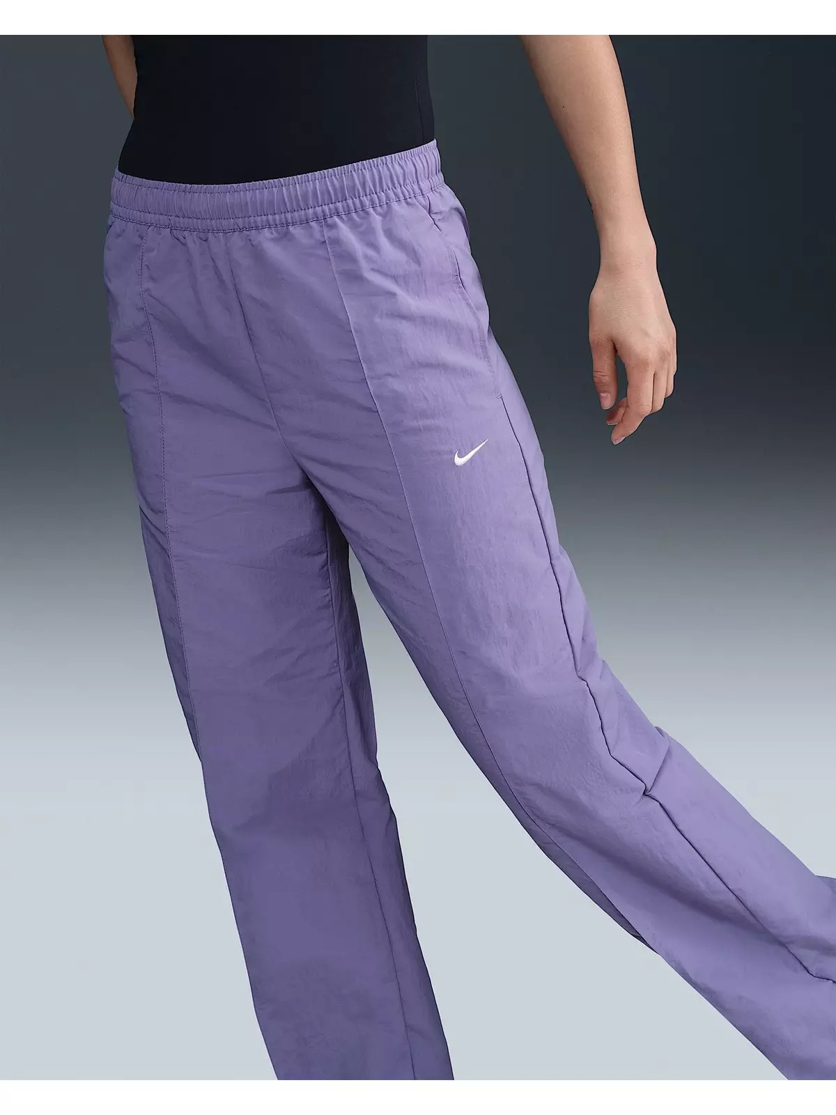 Women's Sportswear Trend Woven Mid-Rise Open-Hem Pants -Purple - 5