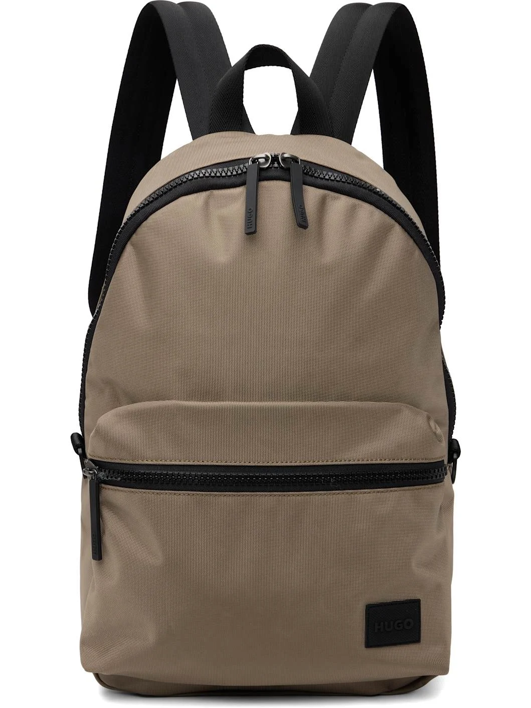 Beige Logo Patch Backpack - 1