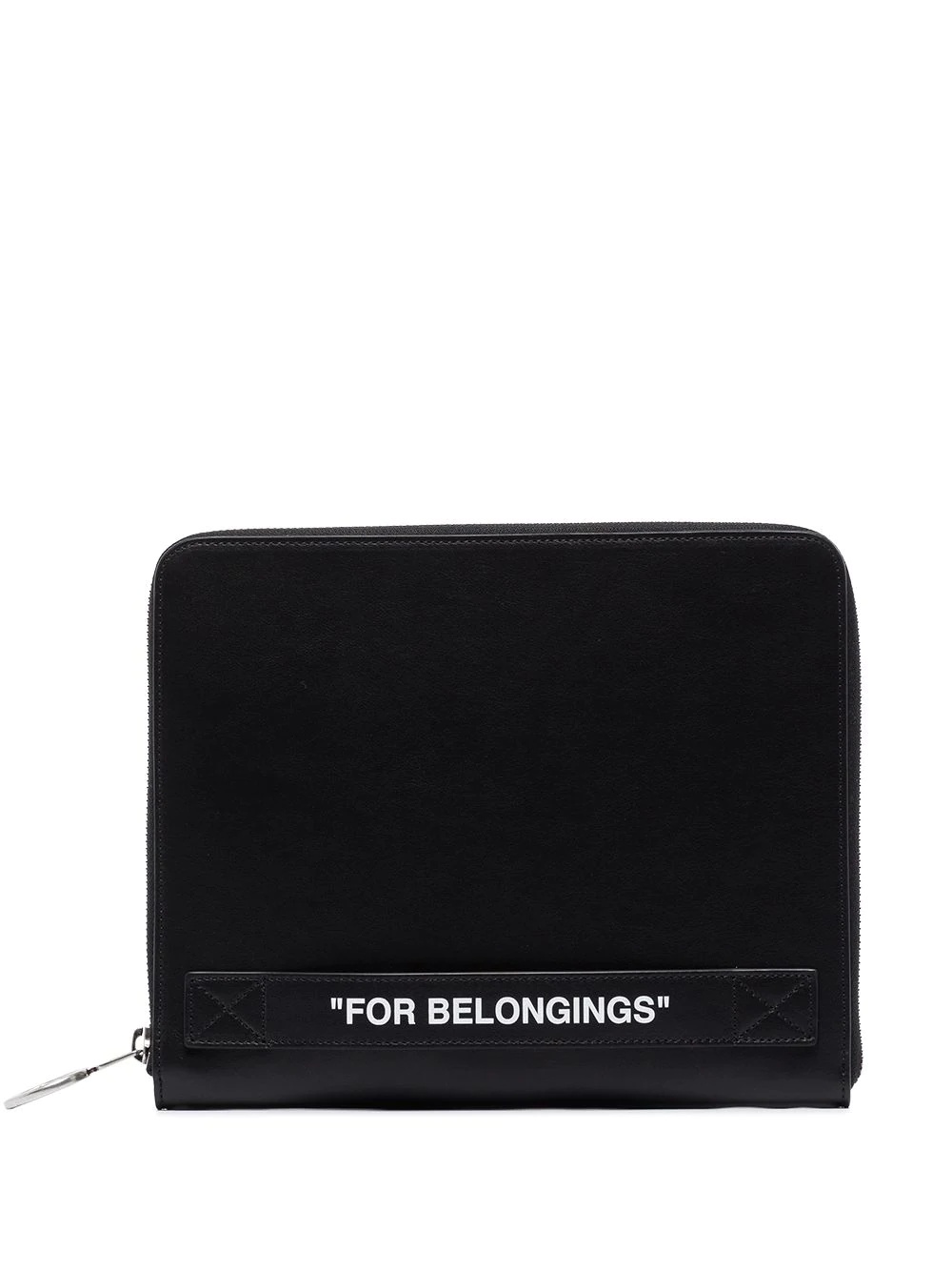 Quote leather clutch bag - 1