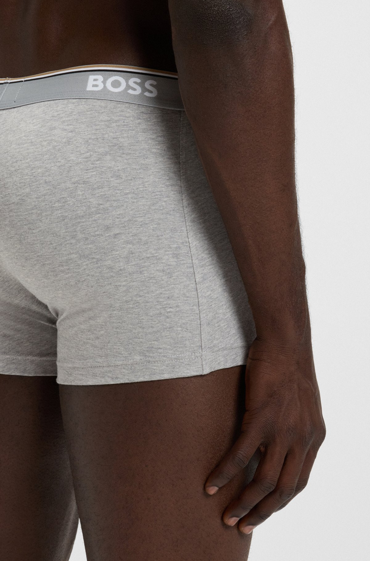 THREE-PACK OF STRETCH-COTTON TRUNKS WITH LOGO WAISTBANDS - 5