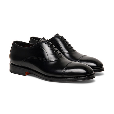 Santoni Men’s black leather Oxford shoe outlook