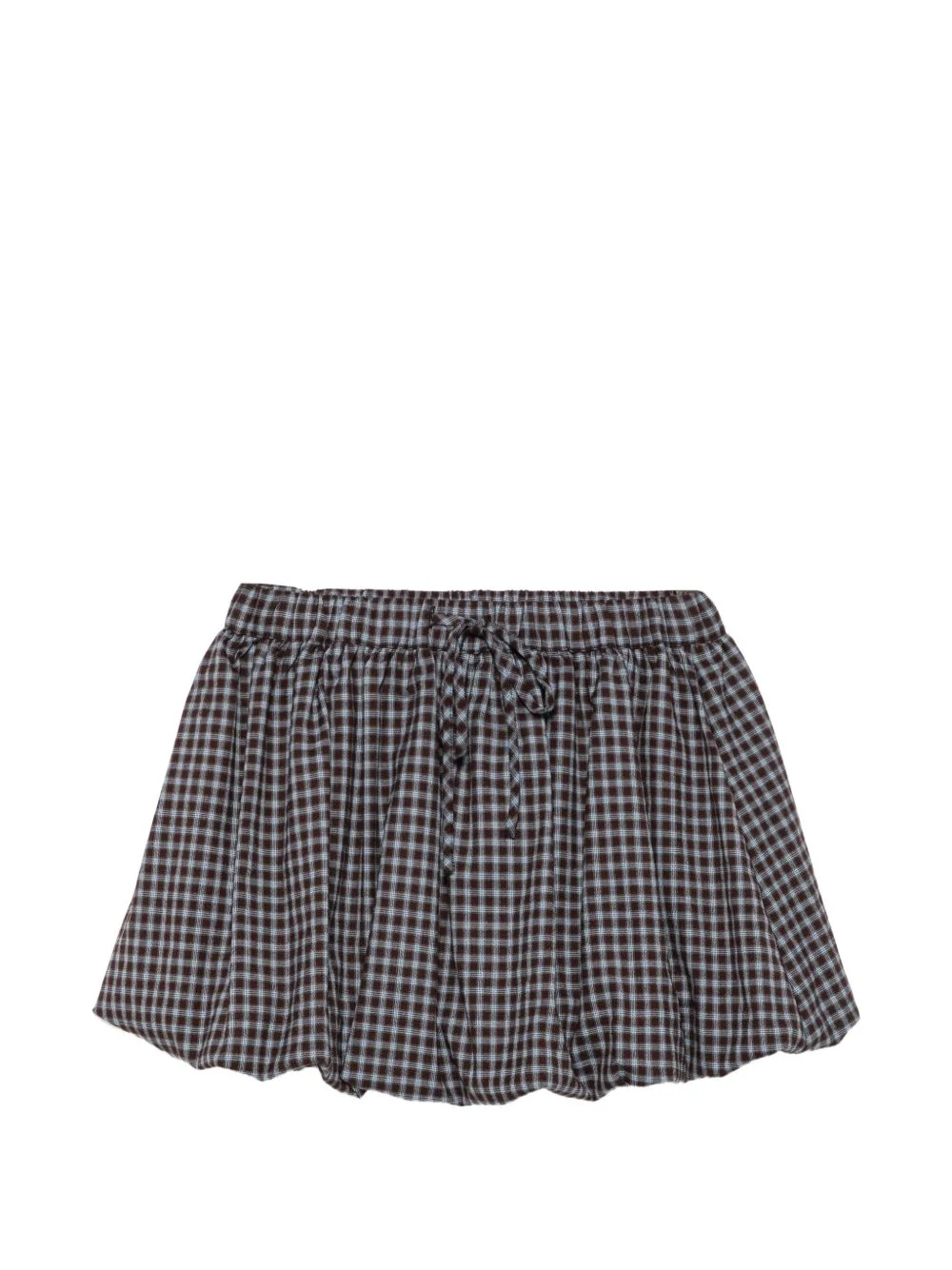 check-pattern puff mini skirt - 1