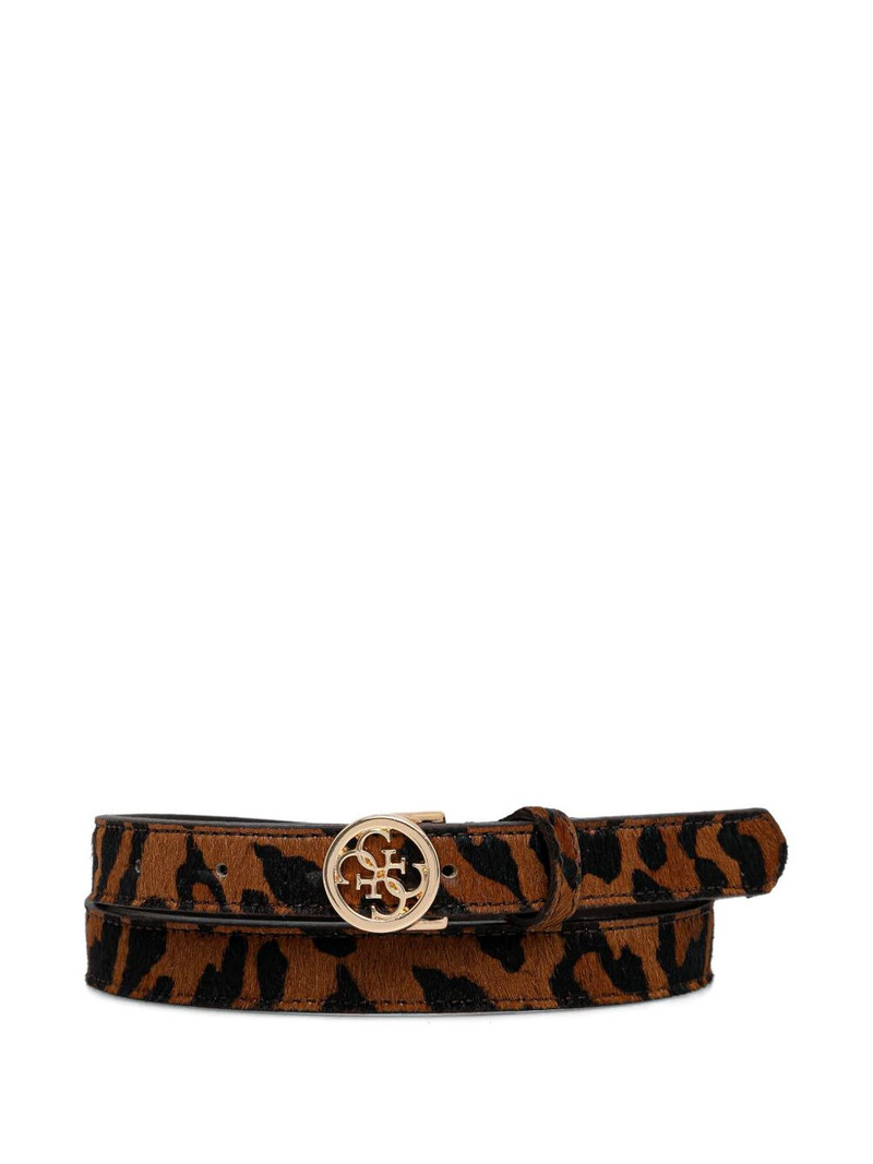leopard-print logo-plaque belt 1