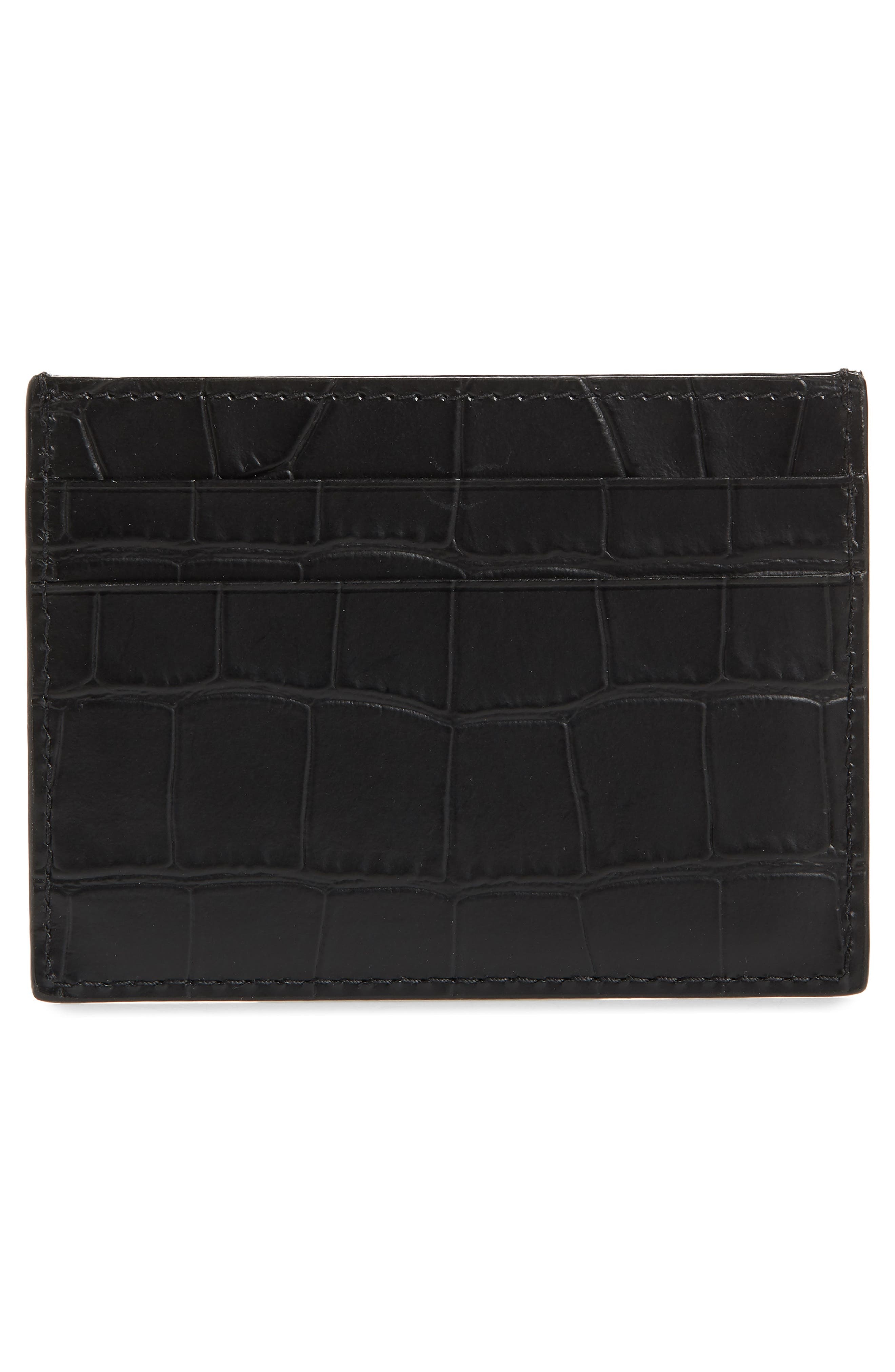 Logo Croc Embossed Leather Card Case - 2