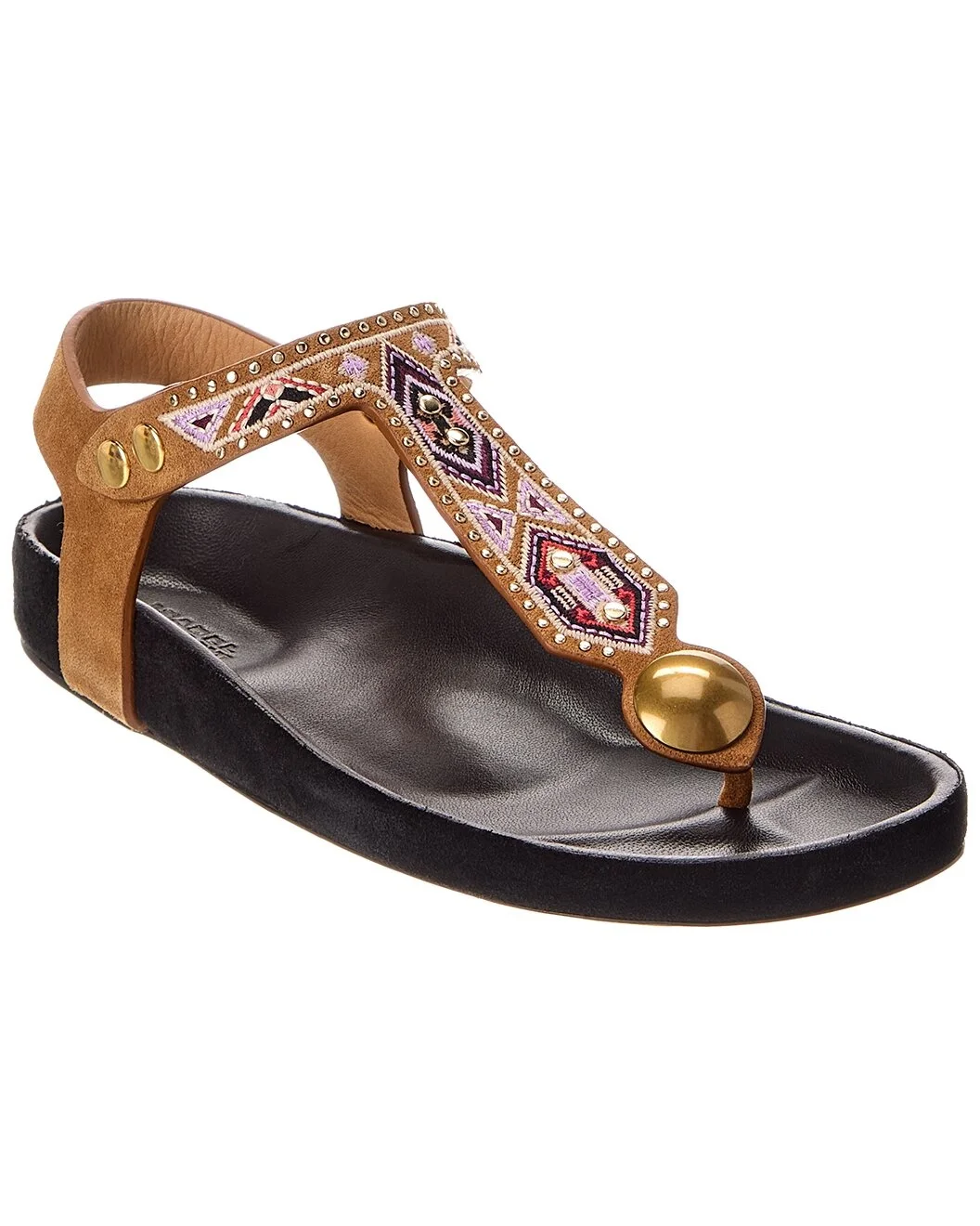 Isabel Marant Enore Embroidered Suede Sandal - 1