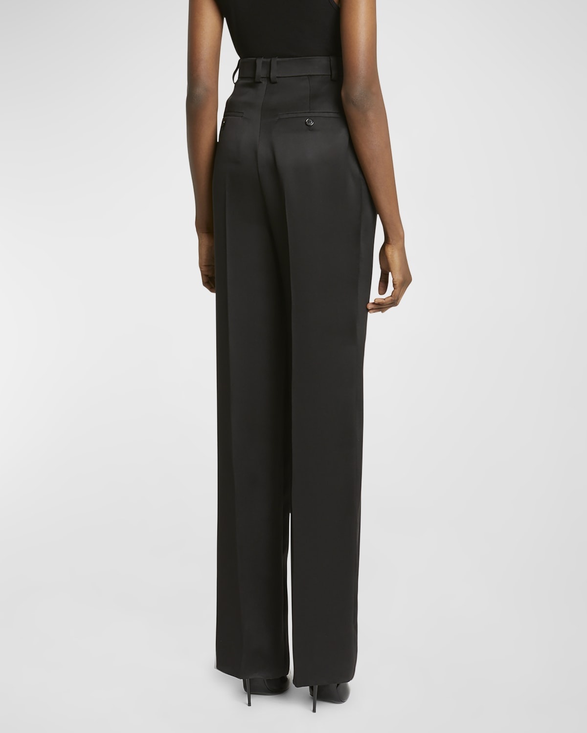 Satin Straight-Leg Trousers - 6