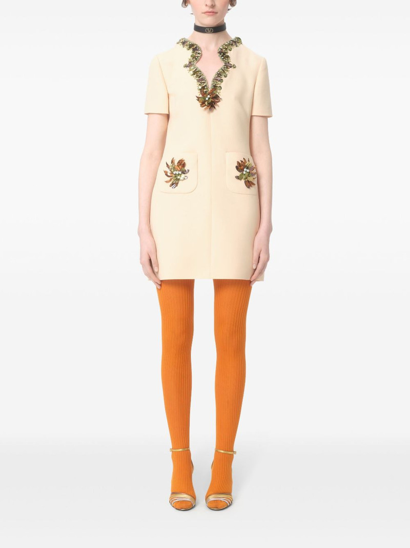 Crepe Couture embroidered mini dress 3