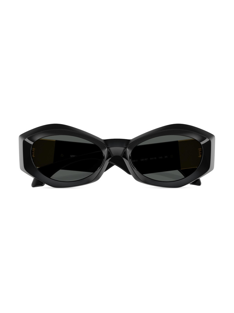 Women's 54MM Geometric Sunglasses - Black Gold Dark Grey 5