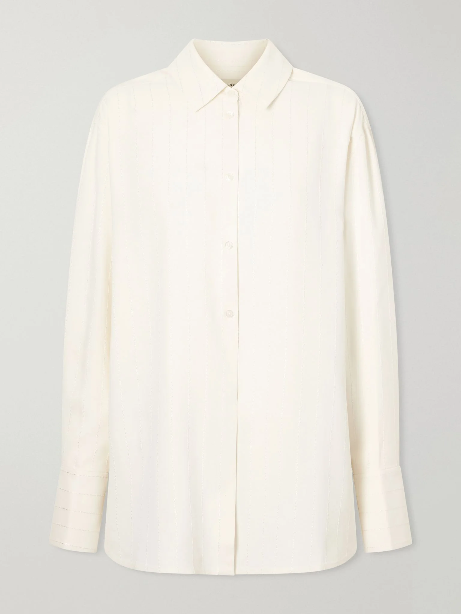 Mollie sequin-embellished striped twill shirt Off-white - 1