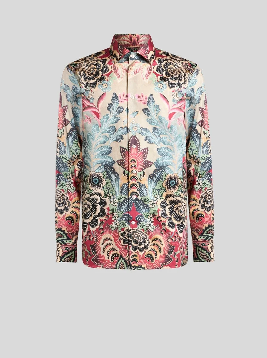 COTTON SHIRT WITH PLACED PRINT - 1