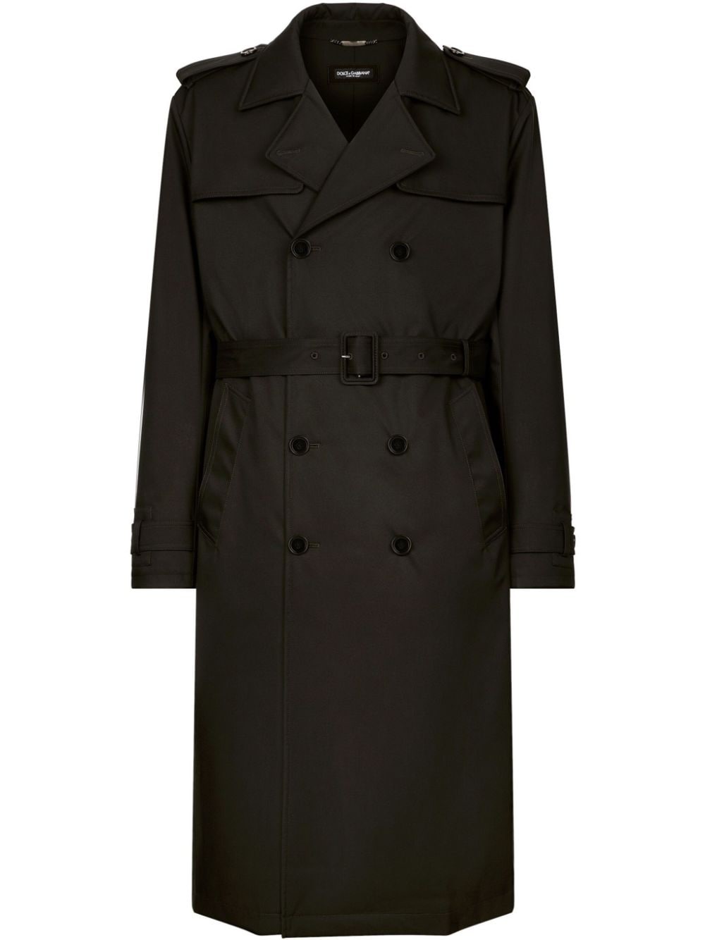 belted double-breasted trench coat - 1