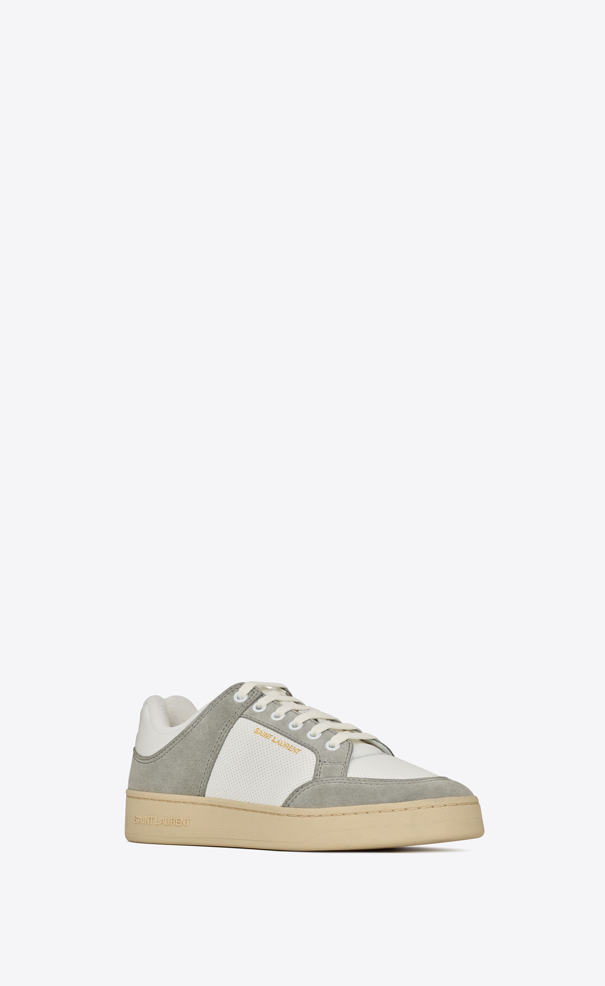 【Saint Laurent】 SL/61 suede-trimmedレザースニーカー SAINT LAURENT sl/61 sneakers in leather and suede | REVERSIBLE