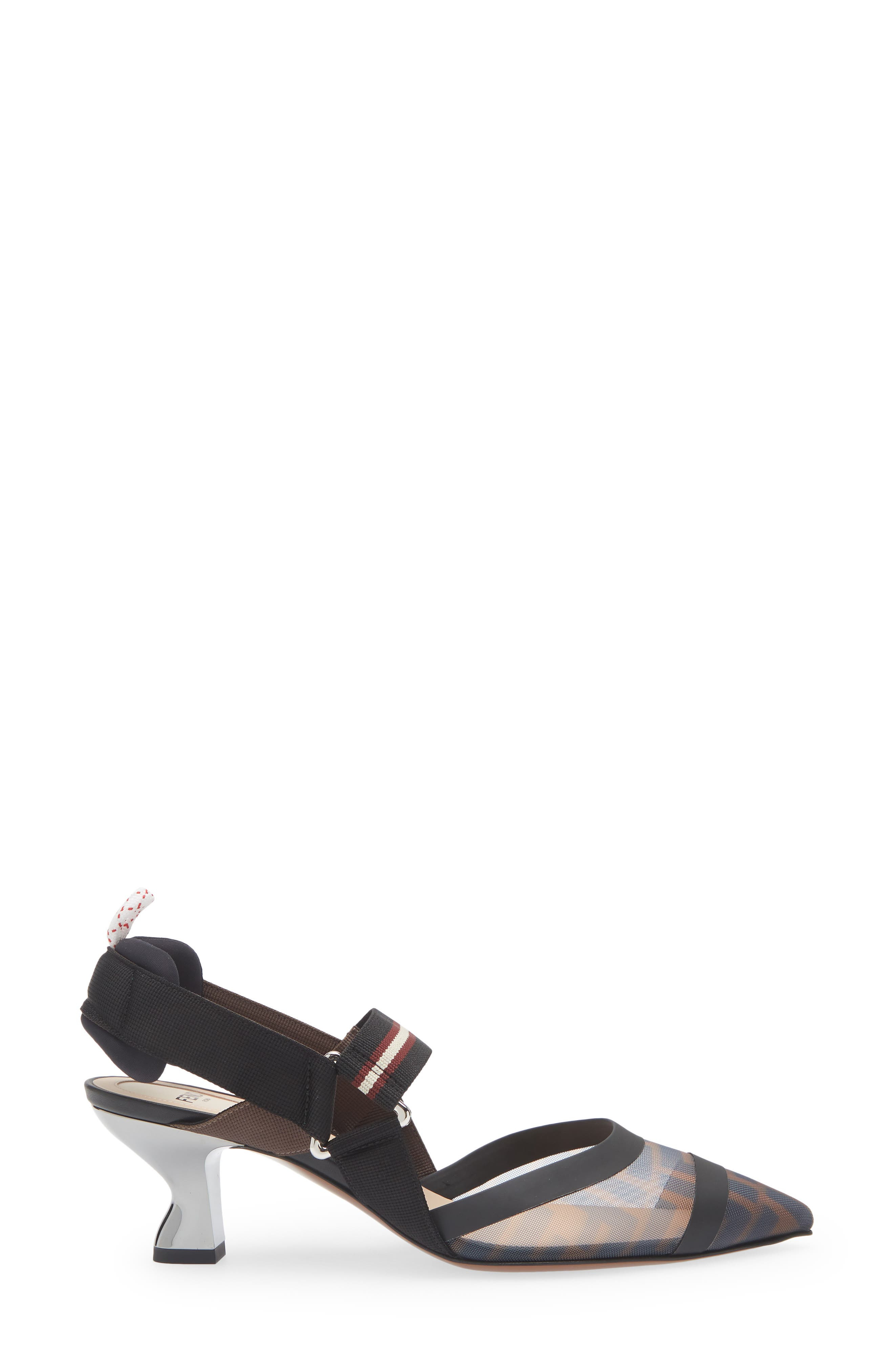 Fendi Colibri Pointed Toe Slingback Pump in F1Otr Tab M/n.bd.cr/ne Mil at Nordstrom - 3