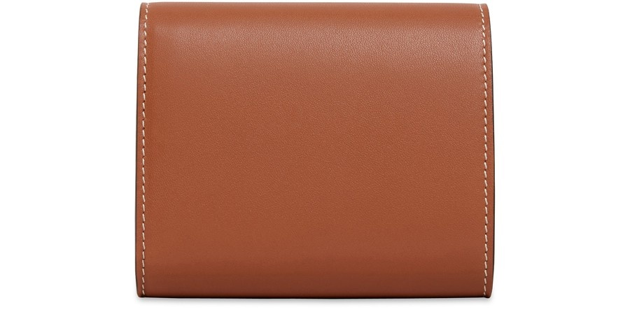 Small Flap Wallet in Shiny Smooth Lambskin - 3