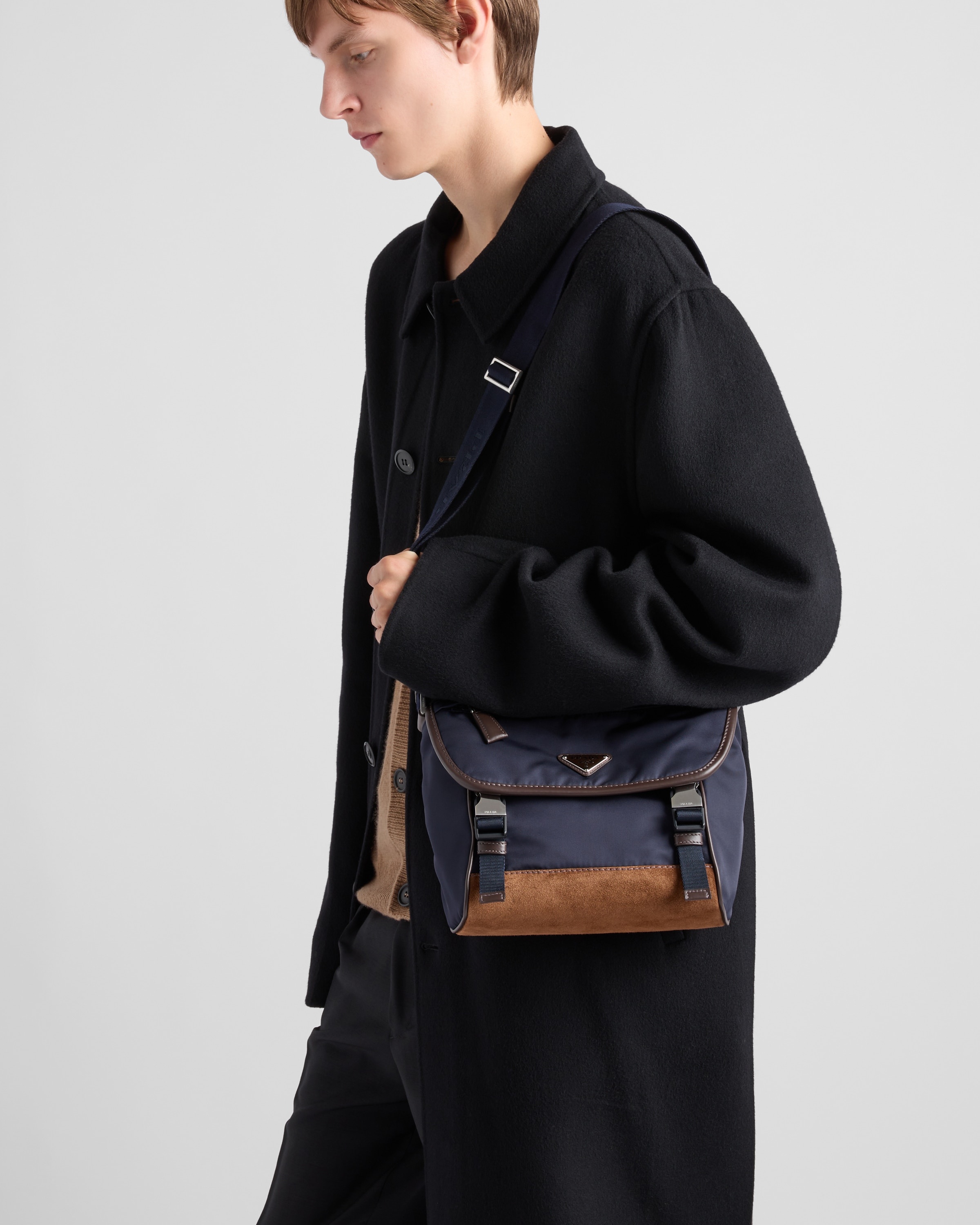 Prada Small Re-Nylon and leather shoulder bag | REVERSIBLE