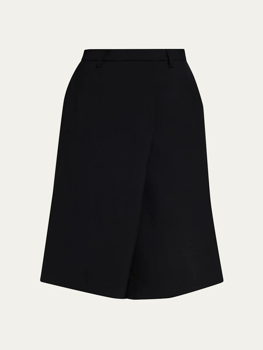 Oversized Wool Crossover Shorts - 1