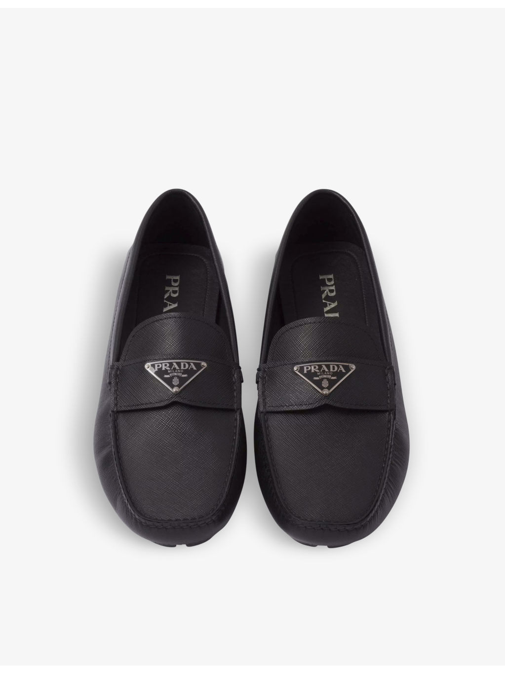Logo-plaque leather driving shoes - 3