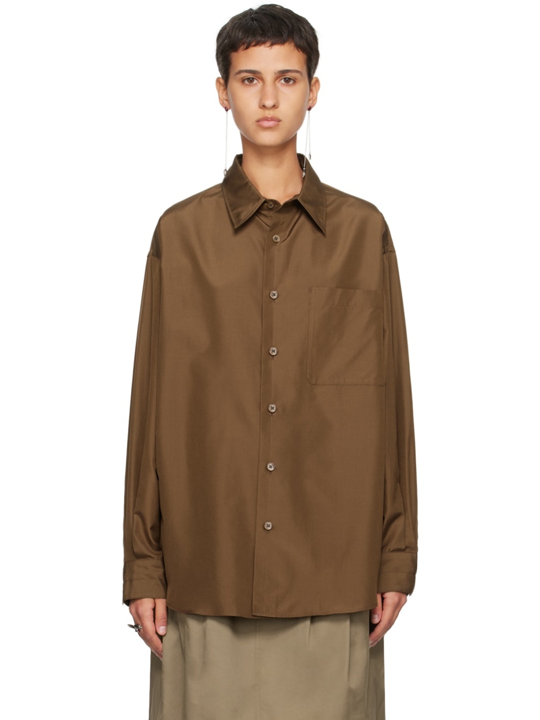 Brown Relaxed Shirt - 1