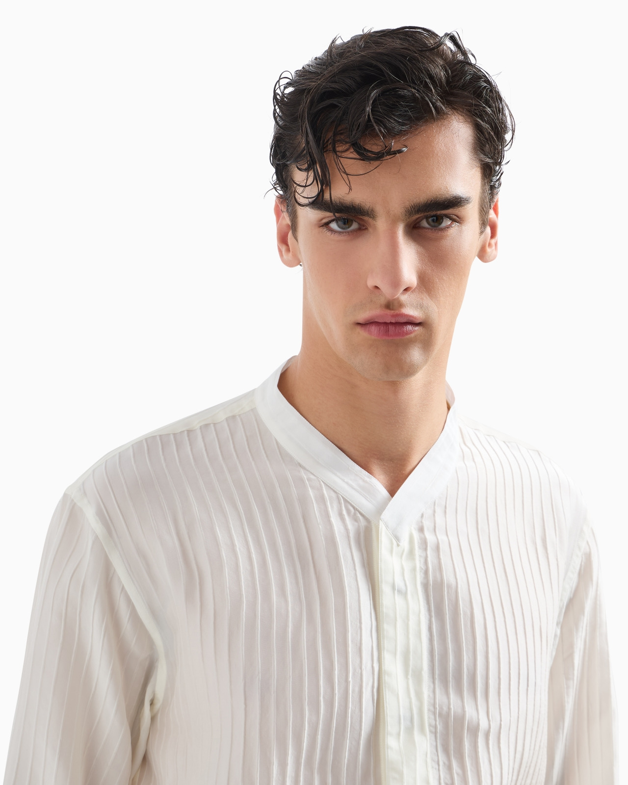 VISCOSE AND SILK JACQUARD SHIRT - 5