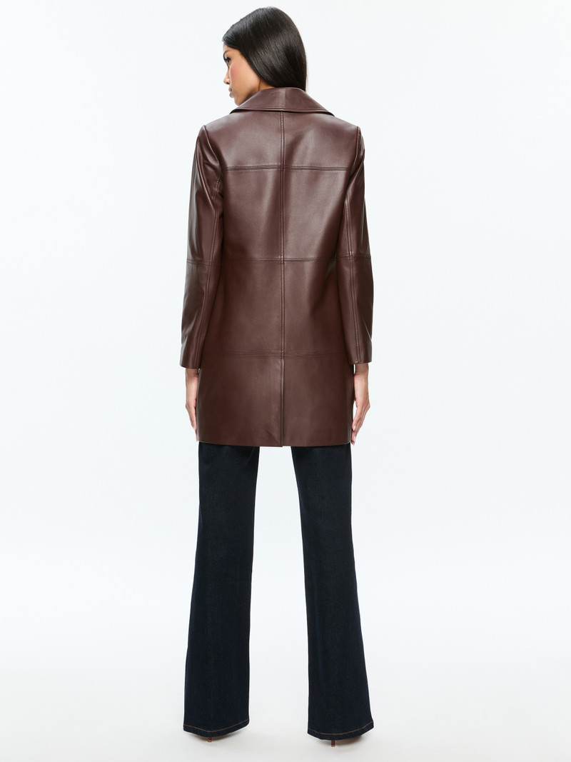 Alice + Olivia LOGAN LEATHER COAT outlook