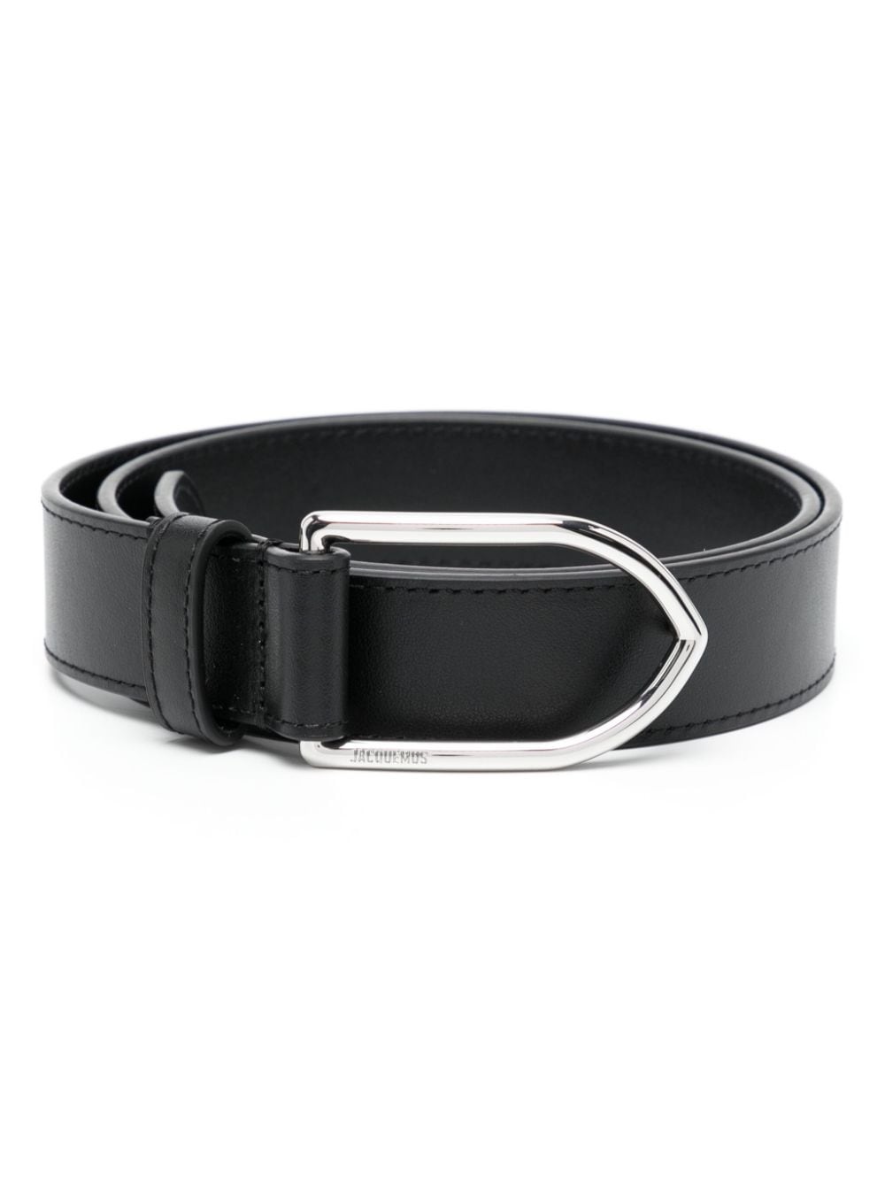 logo-engraved leather belt - 1