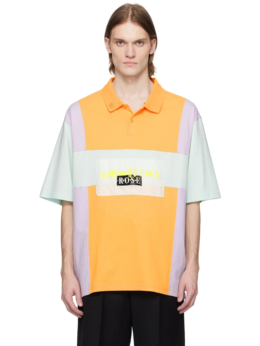 Multiolor Oversized Panelled Polo - 1