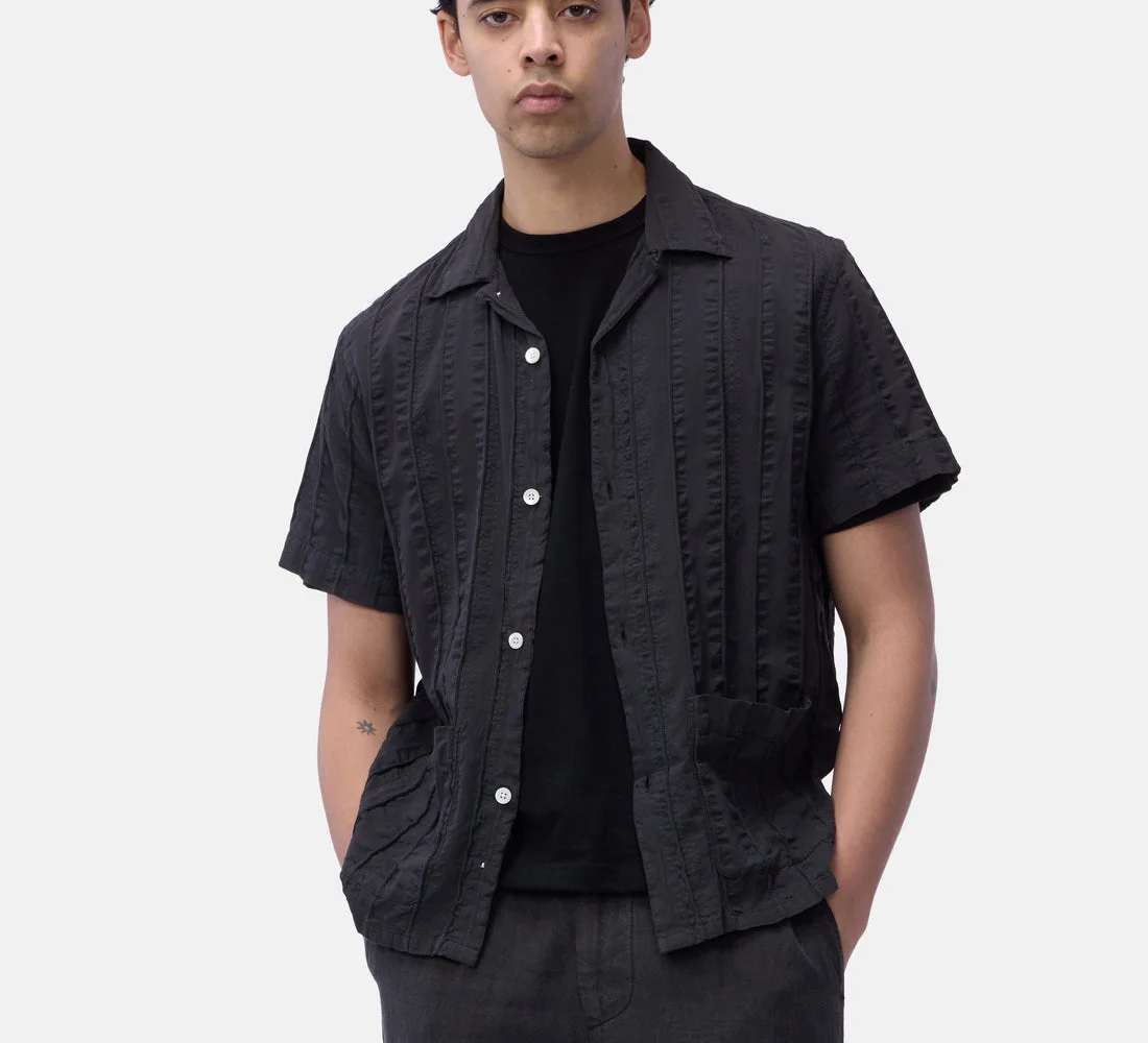 Cabana Shirt - Charcoal Rope Stripe - 1