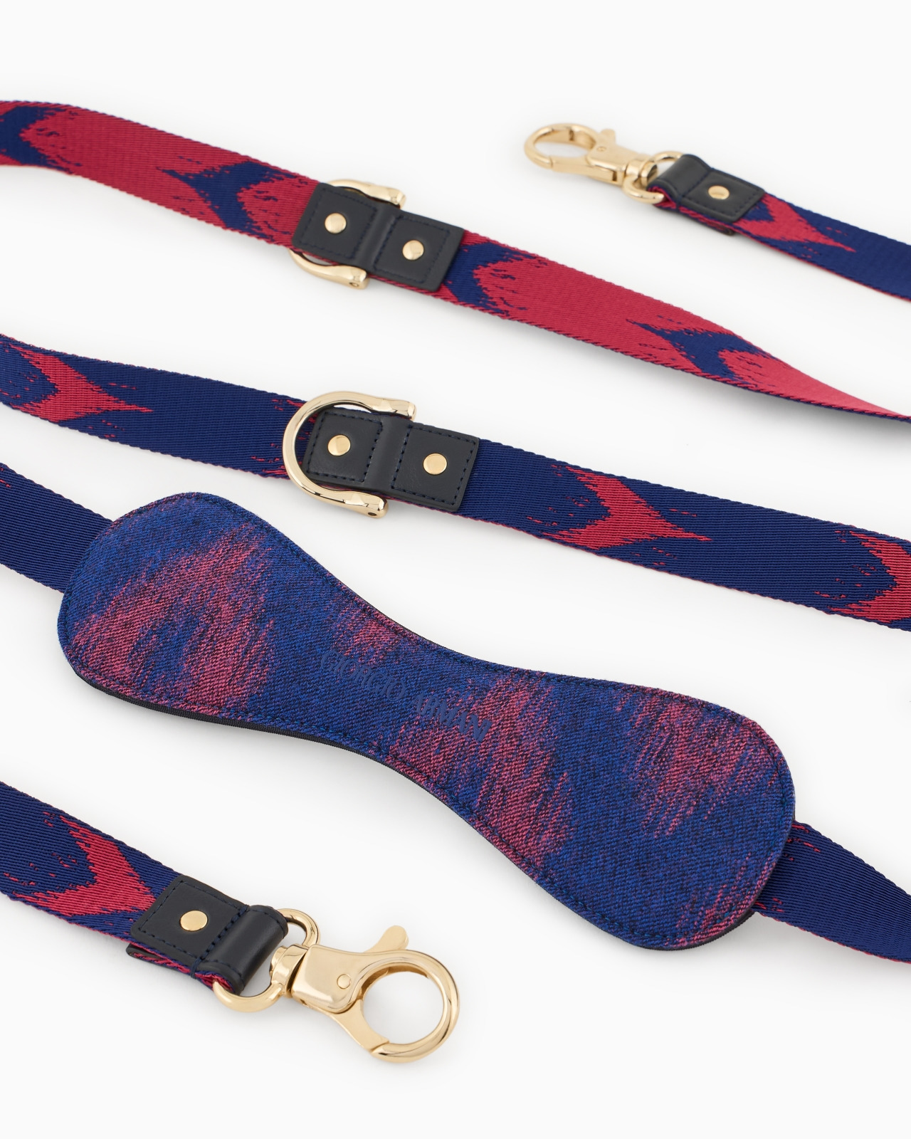 Poldo x Giorgio Armani leash in Ikat jacquard and leather - 3