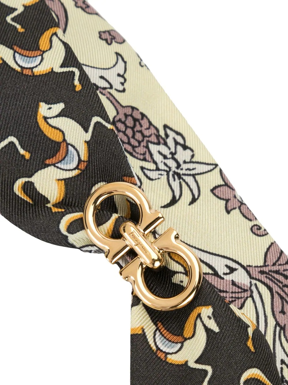 horse-print silk scarf - 4