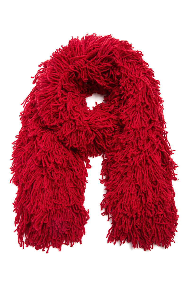 Hargreaves Knit Scarf in Scarlet Red Virgin Wool Cashmere Silk 3