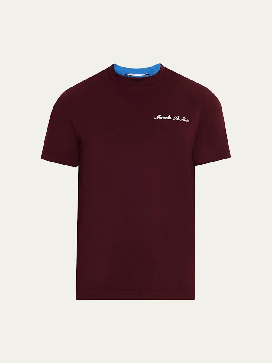 Men's Embroidered Logo Cotton T-Shirt - 1