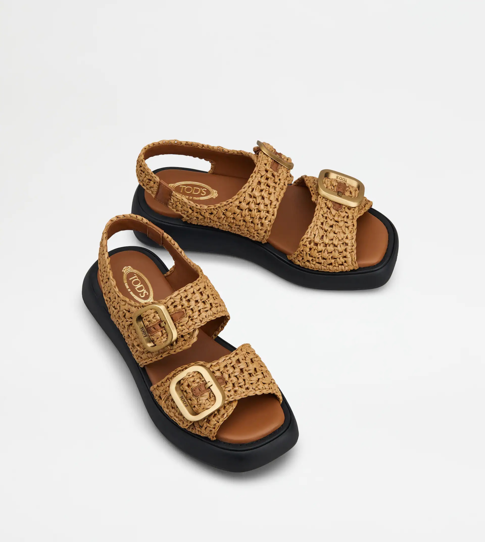 SANDALS IN RAFFIA - BROWN - 3